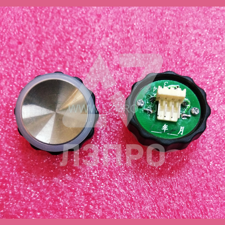 Кнопка BR27B (с круговой красной подсветкой, шлифованная, разъем AMP) XAA323CY1A XIZI Otis