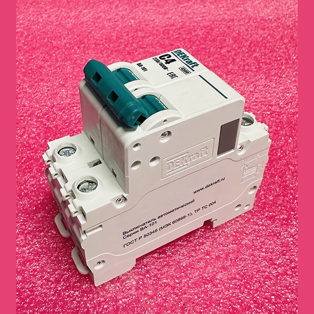 Автоматический выключатель ВА-101 2P 4А C 4.5кА DEKraft