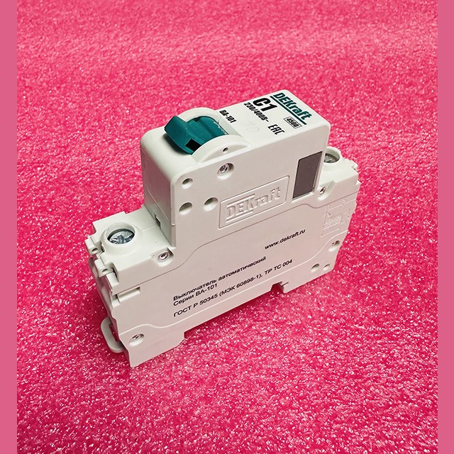Автоматический выключатель ВА-101 1P 1А C 4.5кА DEKraft
