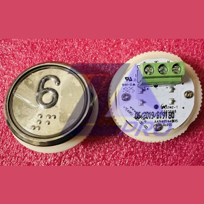 Модуль кнопочный A4N49744$05 белая подсветка Брайль "6" BBP-R331-CMPLT-D-W-06 (EA2406S-D-W-06) ЩЛЗ