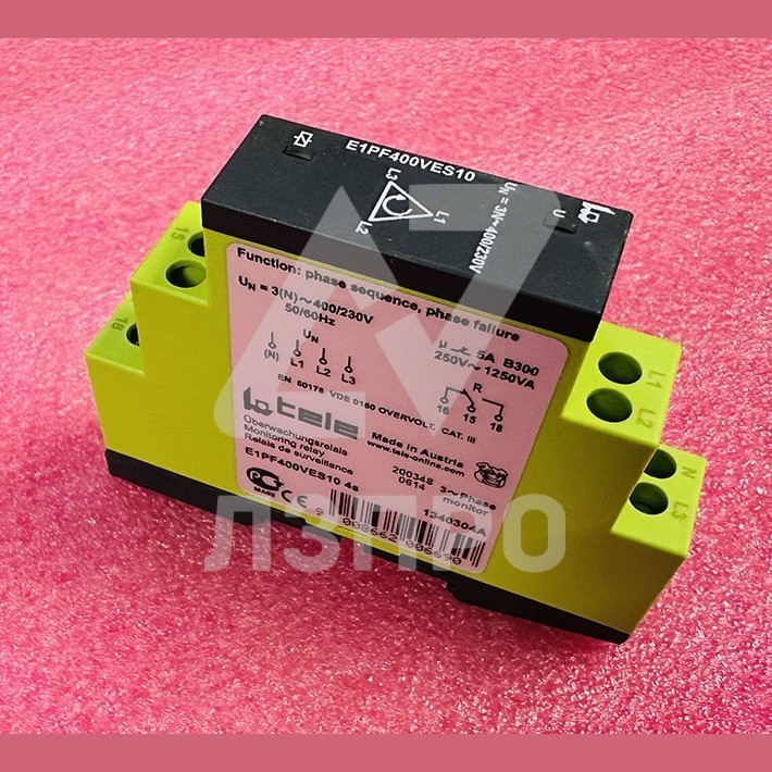 Реле контроля фаз 400/230VAC 5А E1PF400VES10 Tele
